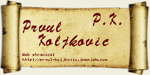Prvul Koljković vizit kartica